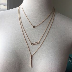 Layer Necklace in Rose Gold color